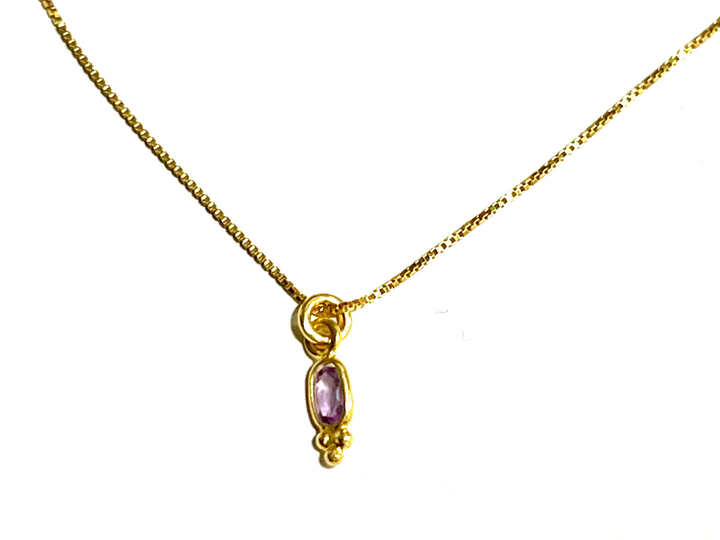 Colgante Amatista natural en Plata con baño de Oro-Metamorfik