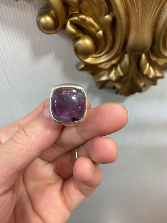 Anillo Amatista Natural De Plata-Metamorifk
