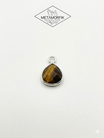 Colgante Ojo de tigre- Plata - Mini 2-4mm -Metamorfik
