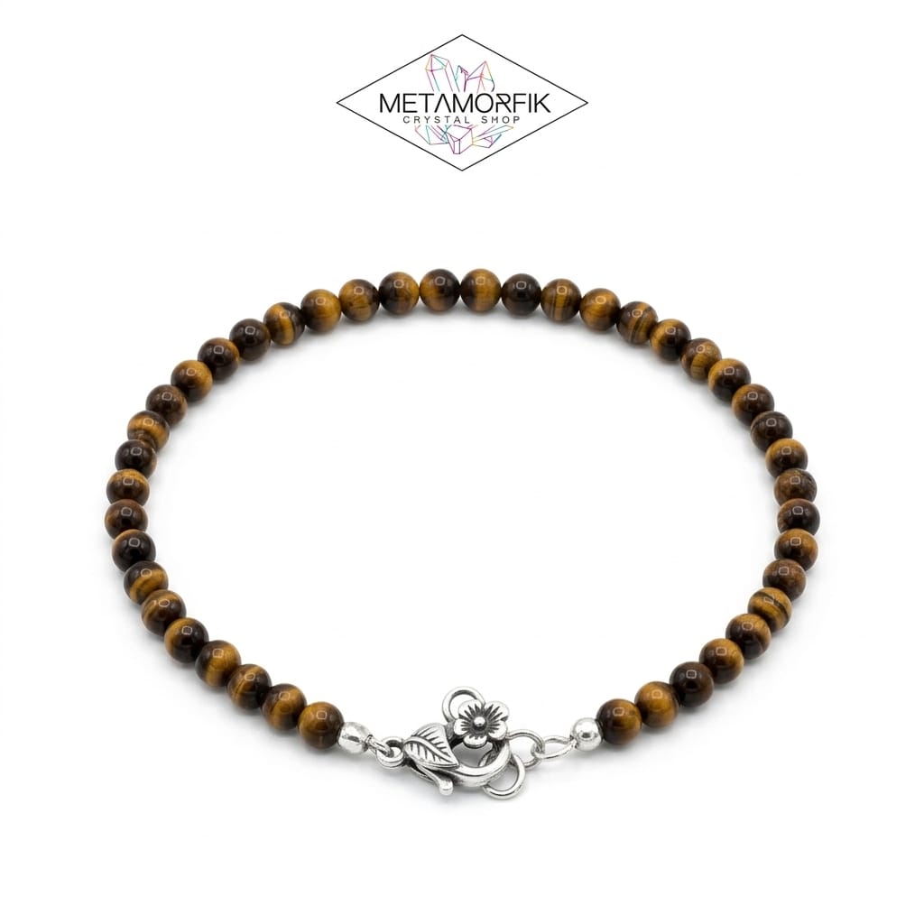 Pulsera Ojo de Tigre Natural- Talla XXS (1-2mm) Para Protección- Metamorifk.
